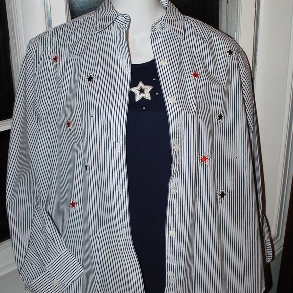 Patriotic Draper and Damons Blouse and Shell - Picture 1 of 4